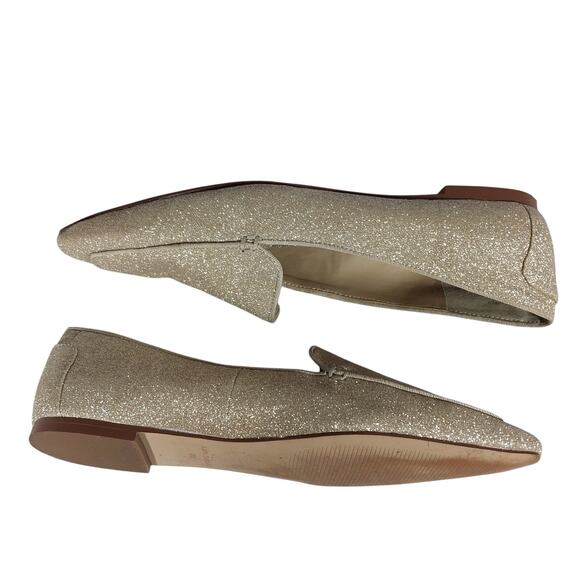 ANN TAYLOR! SWEET GOLDEN STARDUST POINTY TIE CLASSIC SLIP-ON LOAFERS! SZ 6M - Picture 7 of 10